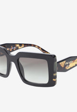 Embossed Logo Square Sunglasses