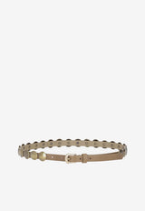 Golden Goose DB Trinidad Belt in Aged Leather with Large Studs Brown GWA00408A000448_55319