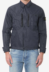 Stone Island Logo Patch Zip-Up Jacket Blue L1S151200020-S0351-V0020