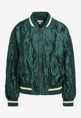 Loewe Crinkled Taffeta Bomber Jacket Green S540Y02XCVPL/S_LOEW-4110