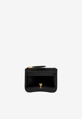 AMI PARIS Paris Paris Zipped Leather Cardholder Black USL707AL0139_001