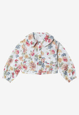 Chloé Kids Girls Floral Print Buttoned Jacket Multicolor C20907CO/S_CHLOE-S95