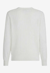 Brunello Cucinelli Ribbed Crewneck Sweater White M29204000CO/S_CUCIN-C2723