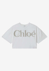 Chloé Kids Girls Cropped Logo T-shirt White C20859CO/S_CHLOE-117