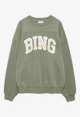 Anine Bing Trenton Logo Sweatshirt Olive A0811840_WGR11