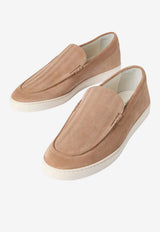 Brunello Cucinelli Chevron-Effect Suede Loafers Beige MZUHVSP335LE/S_CUCIN-C7962
