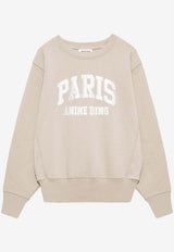 Anine Bing Harry Shrunken Paris Sweatshirt Beige A0811784_BGI1