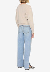 Anine Bing Harry Shrunken Paris Sweatshirt Beige A0811784_BGI1