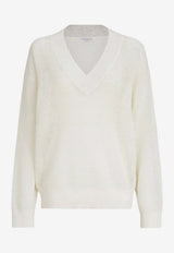 Brunello Cucinelli Cashmere V-neck Sweater White M12205102WS/S_CUCIN-CO312