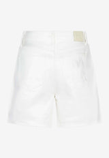 Anine Bing Kat Mini Denim Shorts White A0510677_OFW25