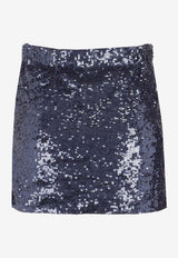P.A.R.O.S.H. Sequined Mini Skirt Blue D630600GONG26_012