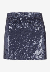 P.A.R.O.S.H. Sequined Mini Skirt Blue D630600GONG26_012