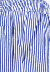 P.A.R.O.S.H. Striped Drawstring Shorts Blue  D210604CASHINE_883