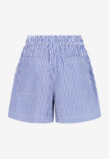 P.A.R.O.S.H. Striped Drawstring Shorts Blue  D210604CASHINE_883