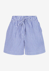P.A.R.O.S.H. Striped Drawstring Shorts Blue  D210604CASHINE_883