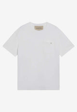Valentino Vgold Detail White Cotton T-shirt White 8V0MG10VBGR/S_VALE-0BO