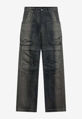 Rick Owens Stefan Straight-Leg Cargo Jeans Gray RU02E1346DKDEG/R_RICKO-78D