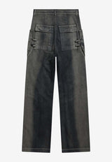Rick Owens Stefan Straight-Leg Cargo Jeans Gray RU02E1346DKDEG/R_RICKO-78D