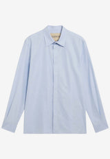 Valentino Vlogo Embroidered Fil-À-Fil Shirt Blue 8V0ABN83BH4/S_VALE-059