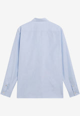 Valentino Vlogo Embroidered Fil-À-Fil Shirt Blue 8V0ABN83BH4/S_VALE-059