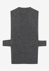 Miu Miu Embroidered Cashmere Vest Gray MMV380OOO19RL/S_MIU-F0480