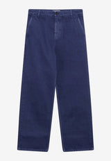 Miu Miu Embroidered Logo Straight-Leg Pants Blue MP1970OOO19JY/S_MIU-F0021