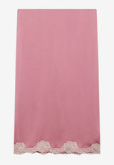 Valentino Antique Pink Lace-Hem Cady Skirt Pink 8B0RAF309VQ/S_VALE-O45