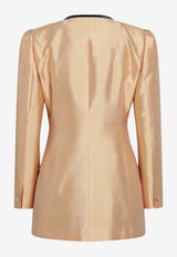 Valentino Bow-Embellished Shantung Blazer Orange 8B0CJ4509F3/S_VALE-F8E