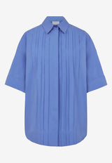 P.A.R.O.S.H. Canyox Buttoned Pleated Shirt Blue D381304CANYOX26_046