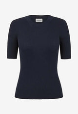 P.A.R.O.S.H. Cipria Crewneck Knit Top Blue D540610CIPRIA26_012