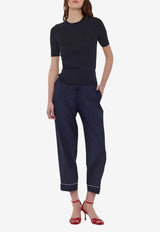 P.A.R.O.S.H. Cipria Crewneck Knit Top Blue D540610CIPRIA26_012