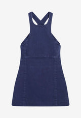Miu Miu Embroidered Mini Dress Blue MF6345OOO19JY/S_MIU-F0021