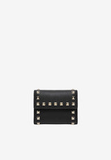 Valentino Garavani Rockstud Grained Trifold Wallet 7W2P0AJ1VSH/R_VALE-0NO_100-U