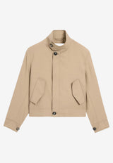 AMI PARIS Harrington Woven Jacket Beige HJK876WV0194_A036