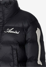 Amiri Bones Cropped Puffer Jacket Black AWOUDW1003_001