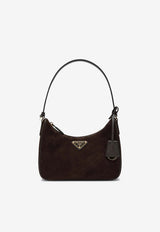 Prada Mini Re-Edition 2005 Suede Shoulder Bag Brown 1N204W2G64/S_PRADA-F0003