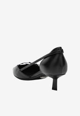 Prada 45 Side-Open Leather Pumps Black 1I442OB045011/S_PRADA-F0002