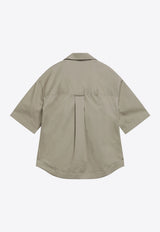 AMI PARIS Ami De Coeur Bowling Shirt Beige USH811CO0214/S_AMI-A036