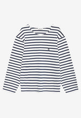 Anine Bing Newton Stripe Long-Sleeved T-shirt White A0811995_STR15