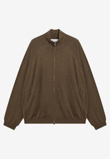 The Frankie Shop Baxe Knit Bomber Jacket Brown CAFS21824WO/S_THE-285