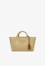 Prada Logo Lettering Raffia Tote Bag Natural 1BG635OUO2M2T/S_PRADA-F0018