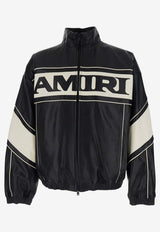 Amiri Sports Logo Leather Jacket Black AMOUJA1030_001