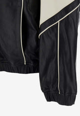 Amiri Sports Logo Leather Jacket Black AMOUJA1030_001