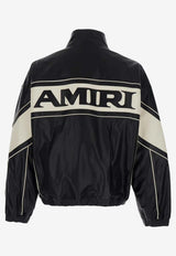 Amiri Sports Logo Leather Jacket Black AMOUJA1030_001