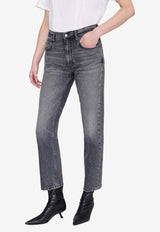 Anine Bing Kate Washed Denim Pants Gray A0612207_GRY36