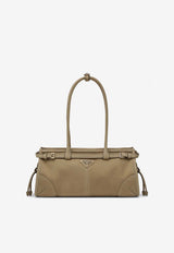 Prada Medium Bonnie Suede Shoulder Bag Beige 1BA426MOM2GB8/S_PRADA-F0F24