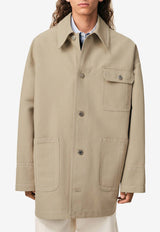 AMI PARIS Oversized Worker Jacket Beige UJK880CO0212_A036