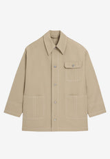 AMI PARIS Oversized Worker Jacket Beige UJK880CO0212_A036