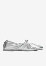 Loewe Pebble Soft Laminated Nappa Ballet Flats Silver LLPF466X01LE/S_LOEW-1160