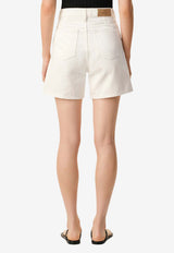 AMI PARIS Logo Patch Mini Shorts White FSO839DE0126_136